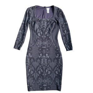 Vintage Cache Dress Women's Small Gray Bodycon USA